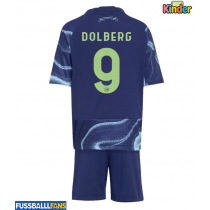 Ajax Kasper Dolberg #9 Auswärts Trikotsatz Kinder 2025-26 Kurzarm (+ Kurze Hosen)